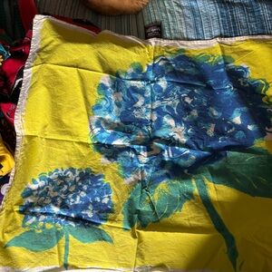 Lush Blue and Yellow Artistic Scarf